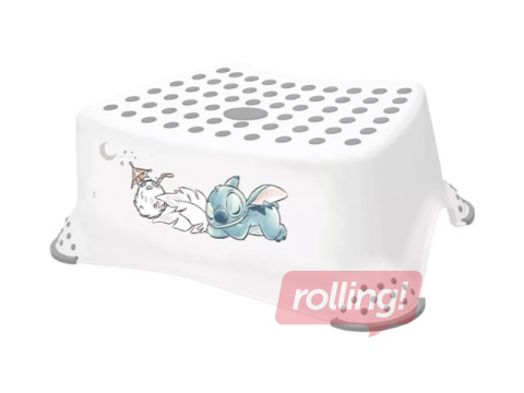 Step stool Keeeper Tomek Stitch, white, 40.5x28.5x14cm