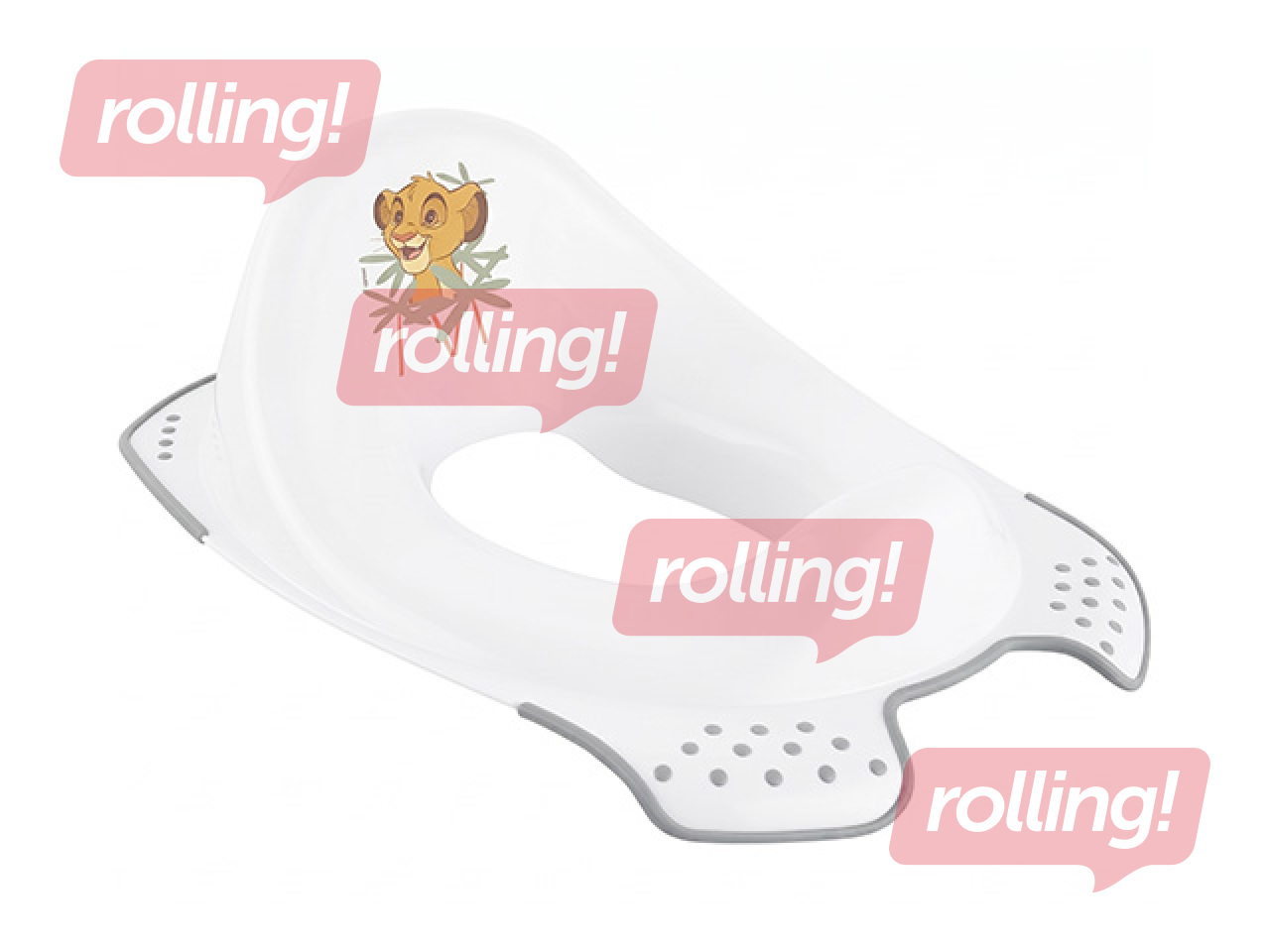 Tualeti treeningiste Keeeper Ewa Lion King, libisemisvastase funktsiooniga, valge, 30x40x15cm