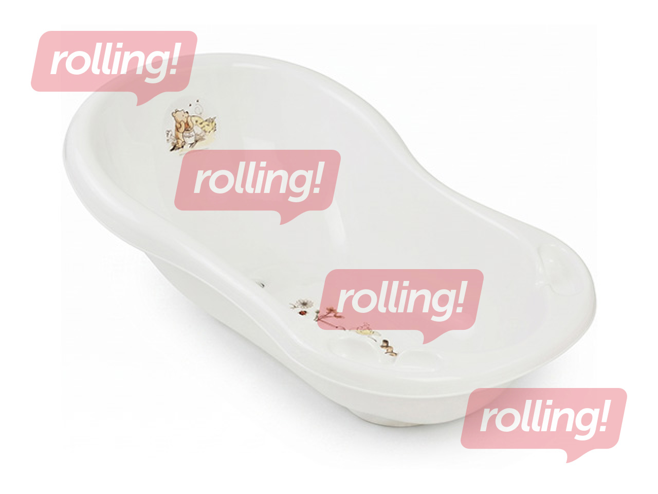 Bērnu vanniņa Keeeper Maria Winnie the Pooh, ar korķi, balta, 84cm