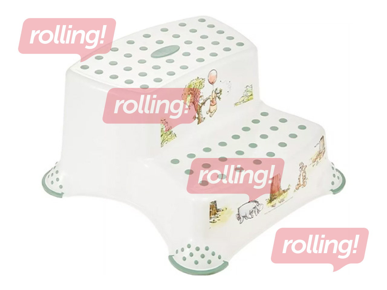 Kaheastmeline astmepink Keeeper Igor Winnie the Pooh, valge, 40x37x21cm