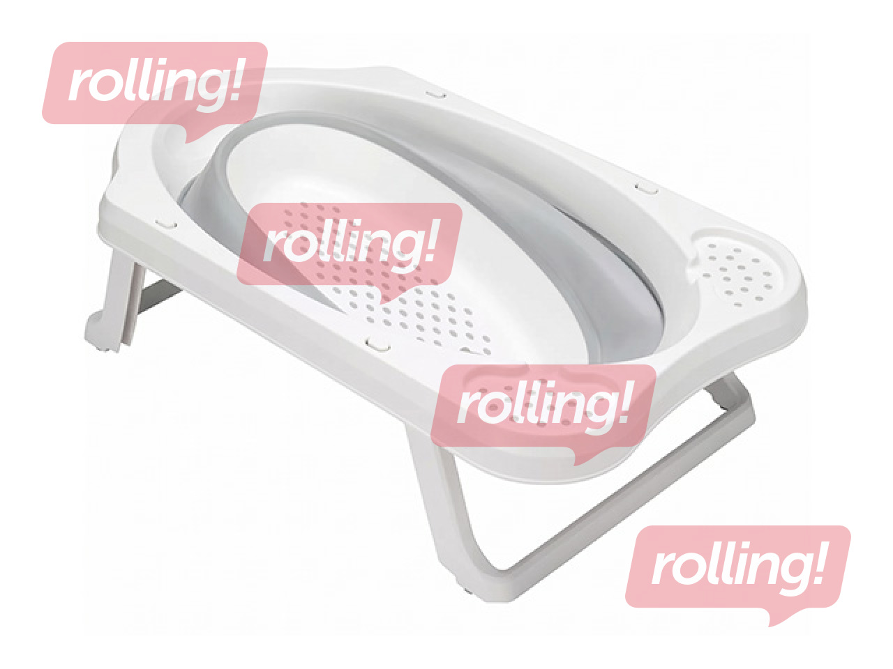 Laste vann Keeeper Maja Pure, kokkupandav, korgiga, hall, 48x82x23.5cm