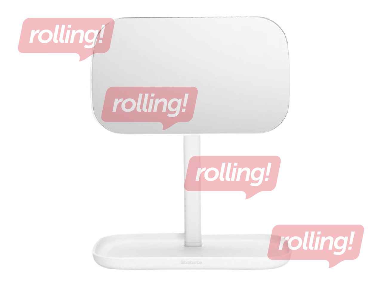 Kosmeetiline peegel Brabantia, organisaatoriga, valge, 12.6x20x28.3cm