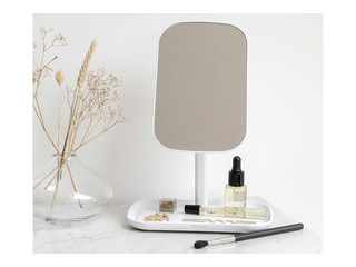 Kosmeetiline peegel Brabantia, organisaatoriga, valge, 12.6x20x28.3cm
