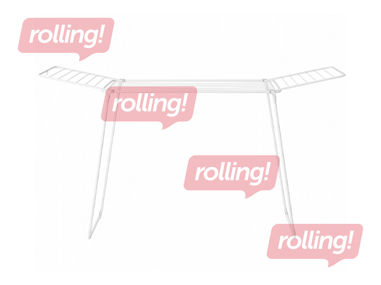 Pesukuivatusrest Brabantia, terasest, valge