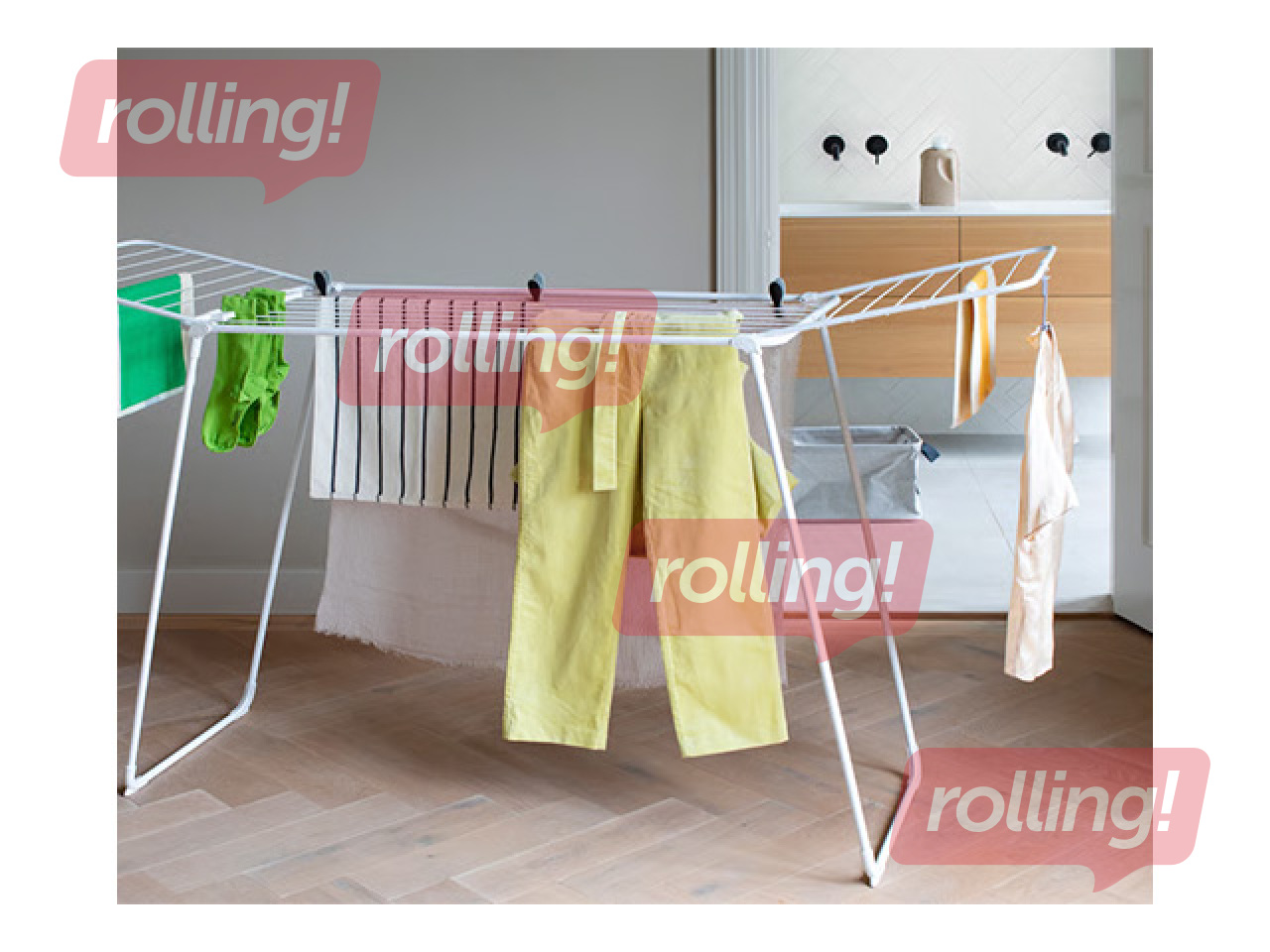 Pesukuivatusrest Brabantia, terasest, valge