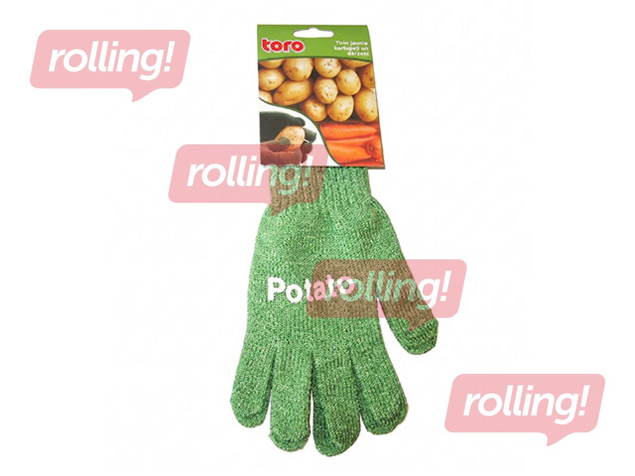 Kindad Toro, noorte kartulite puhastamiseks, rohelised, 1 paar