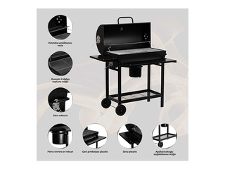 Söegrill Flammifera, must, ratastega, 108x70x102cm