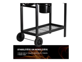 Söegrill Flammifera, must, ratastega, 108x70x102cm