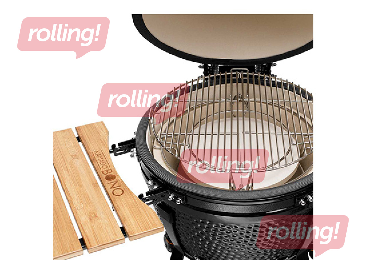 Söegrill Kamado Bono Media, must, ratastega, Ø52cm