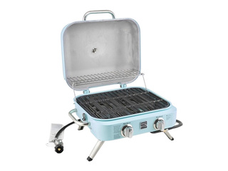 Gaasigrill Kenmore Retro, lauale, kaasaskantav, 2 põletiga, türkiissinine
