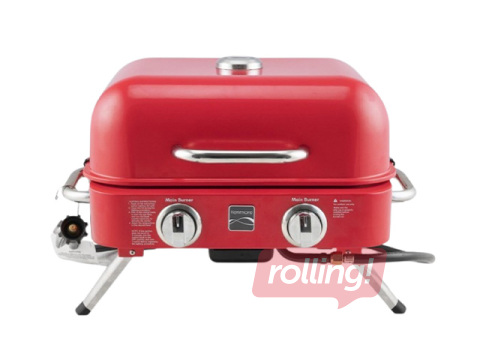 Gaasigrill Kenmore Retro, lauale, kaasaskantav, 2 põletiga, punane