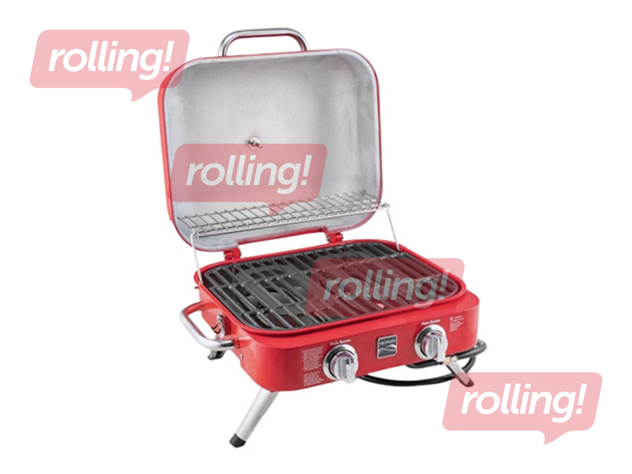 Gaasigrill Kenmore Retro, lauale, kaasaskantav, 2 põletiga, punane