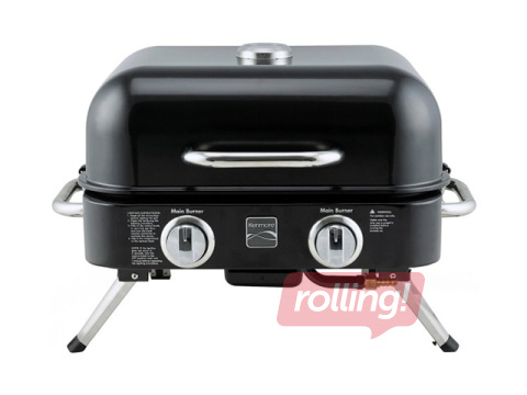 Gaasigrill Kenmore Retro, lauale, kaasaskantav, 2 põletiga, must