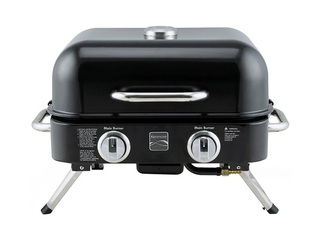 Gaasigrill Kenmore Retro, lauale, kaasaskantav, 2 põletiga, must