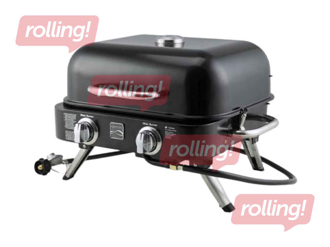 Gaasigrill Kenmore Retro, lauale, kaasaskantav, 2 põletiga, must
