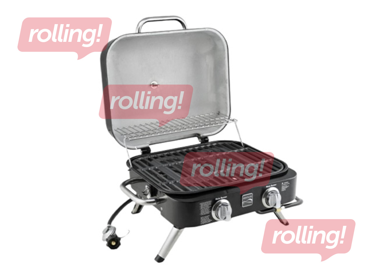 Gaasigrill Kenmore Retro, lauale, kaasaskantav, 2 põletiga, must