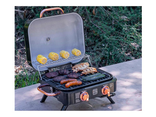 Gaasigrill Kenmore Retro, lauale, kaasaskantav, 2 põletiga, must