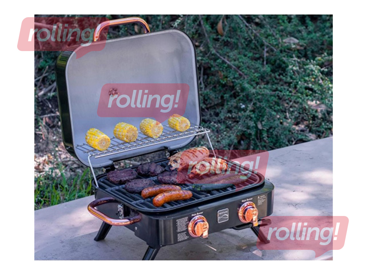 Gaasigrill Kenmore Retro, lauale, kaasaskantav, 2 põletiga, must