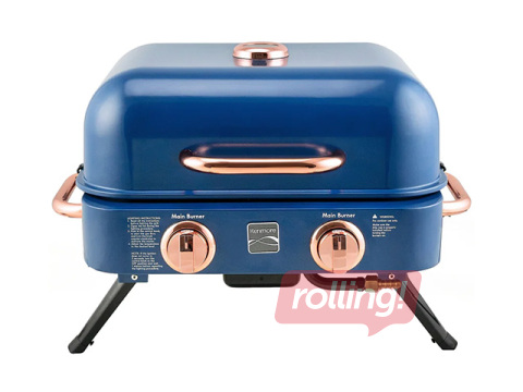 Gaasigrill Kenmore Retro, lauale, kaasaskantav, 2 põletiga, tumesinine