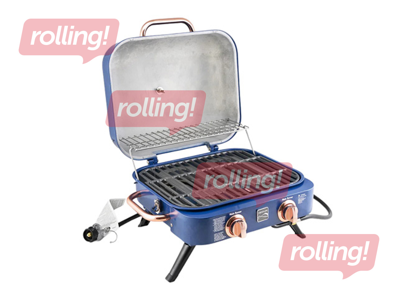 Gaasigrill Kenmore Retro, lauale, kaasaskantav, 2 põletiga, tumesinine