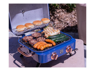 Gaasigrill Kenmore Retro, lauale, kaasaskantav, 2 põletiga, tumesinine