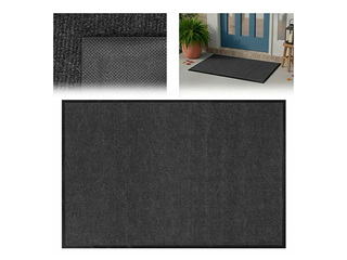 Uksematt kummist alusega, must, 120x80cm