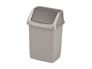Pööratava kaanega prügikast Click-it, plastik, hõbedane, 15l