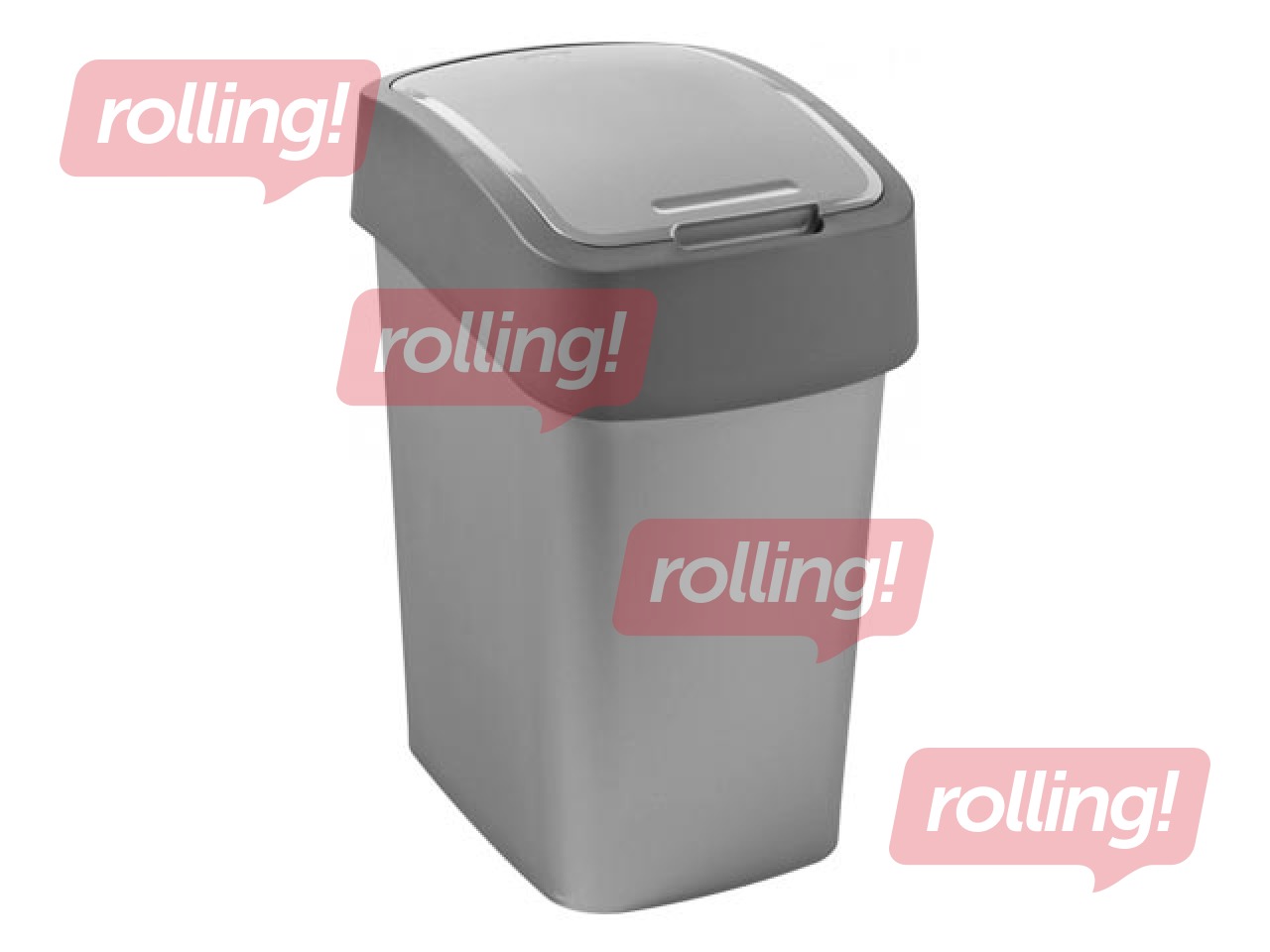 Prügikast Flip Bin, plastik, hõbedane / hall, 25l