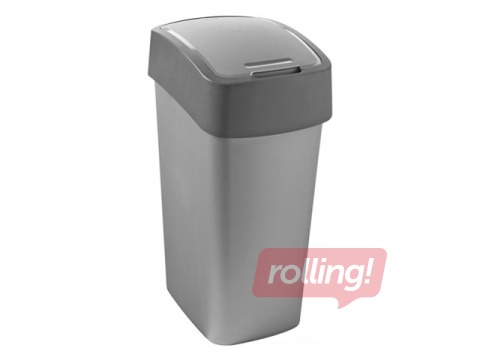 Prügikast Flip Bin, plastik, hõbedane / hall, 45l