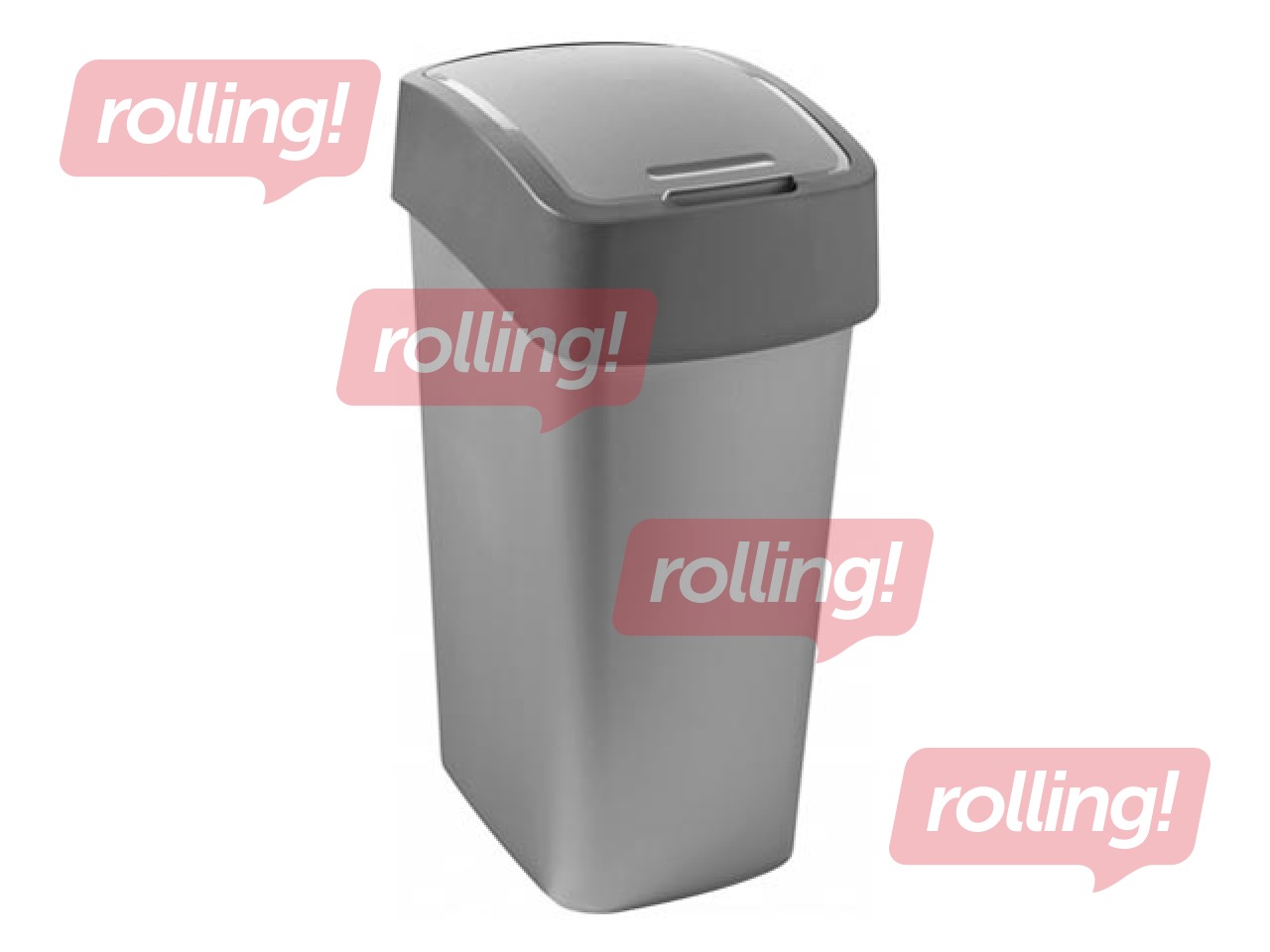 Prügikast Flip Bin, plastik, hõbedane / hall, 45l