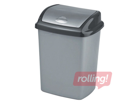 Prügikast Dominik, plastik, hõbe/hall, 25l 