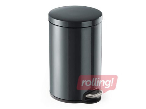 Waste container with pedal, grey-charcoal, 12l
