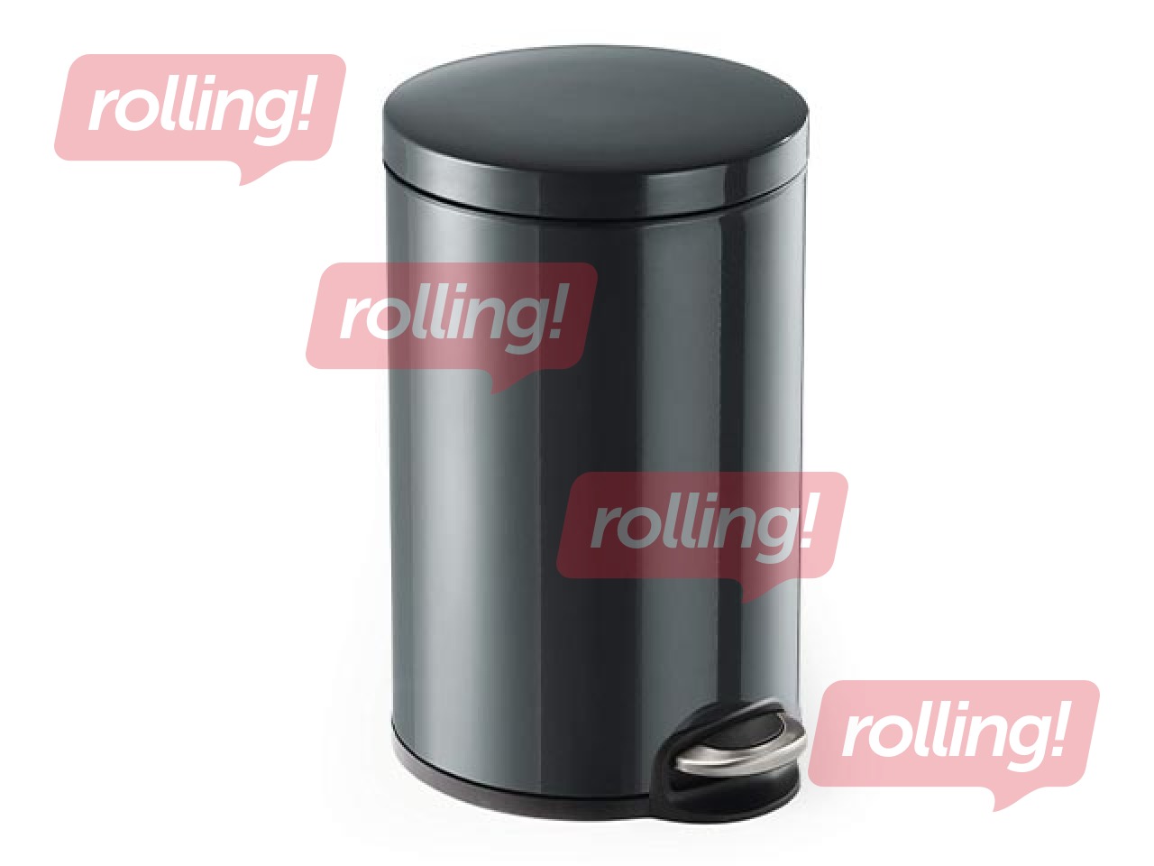 Waste container with pedal, grey-charcoal, 12l