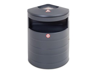 Мусорный бак с пепельницей, светло-серый, 20л