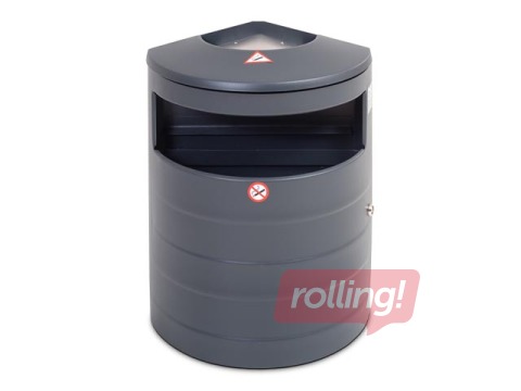 Prügikast tuhatoosiga, helehall, 20l