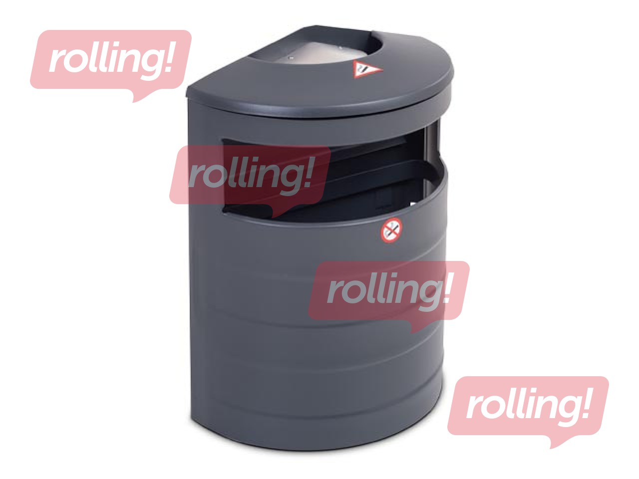 Prügikast tuhatoosiga, helehall, 20l