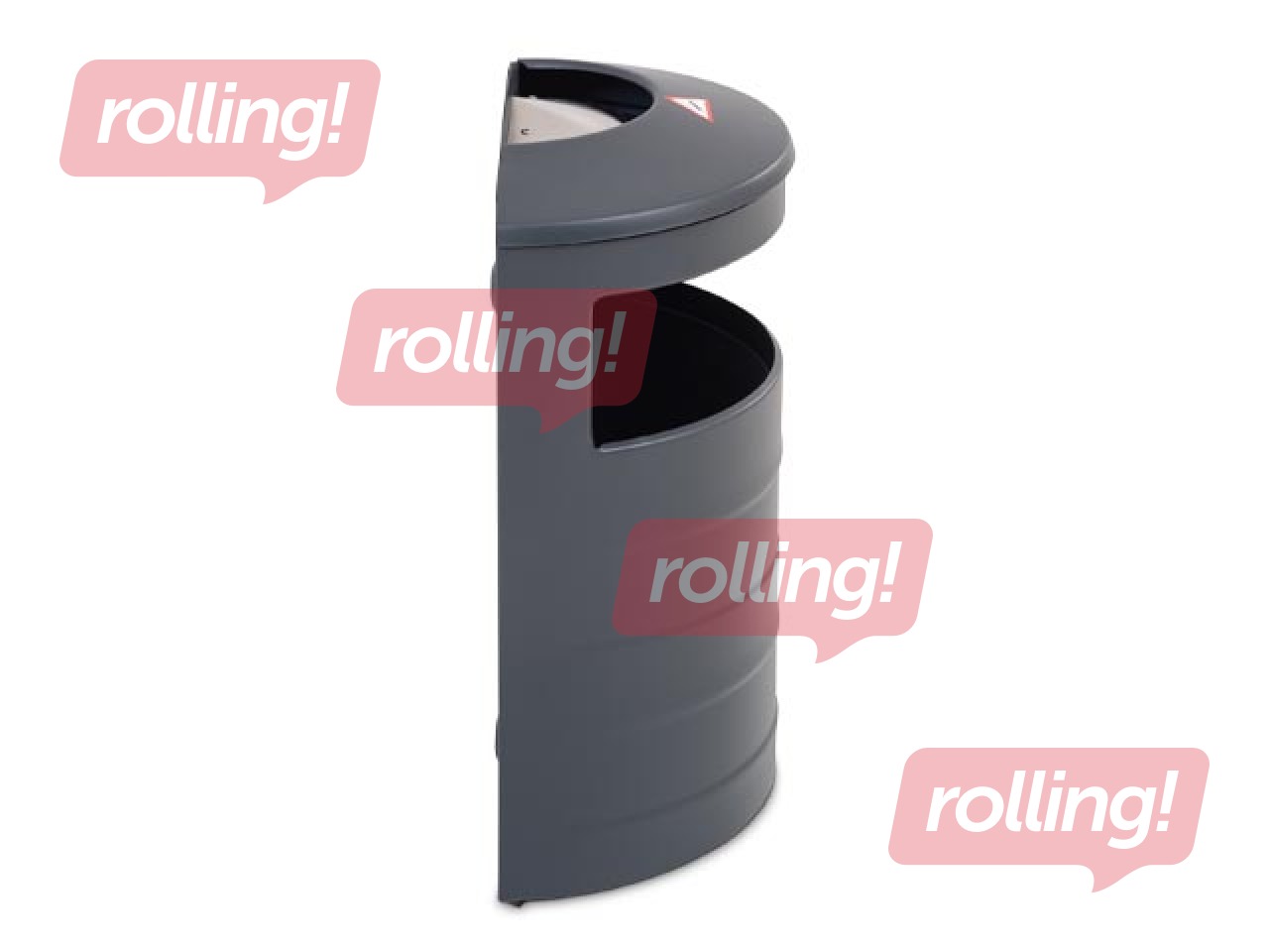 Prügikast tuhatoosiga, helehall, 20l