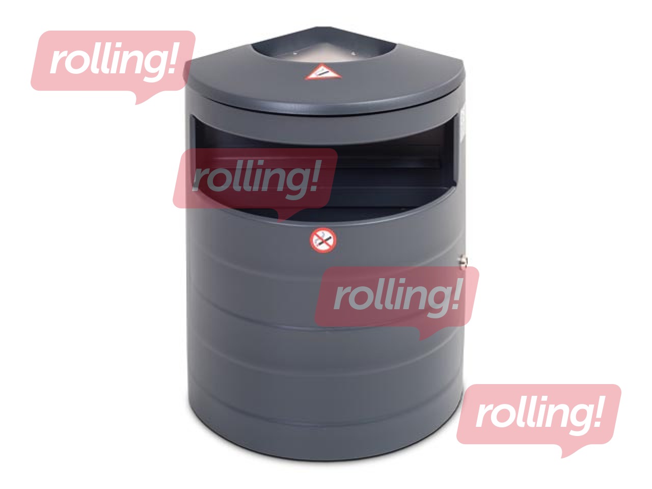 Waste bin with ashtray, light gray, 20l