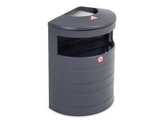 Waste bin with ashtray, light gray, 20l