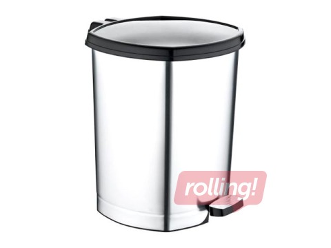 Atkritumu tvertne ar pedāli Ozer, pelēka, 6l