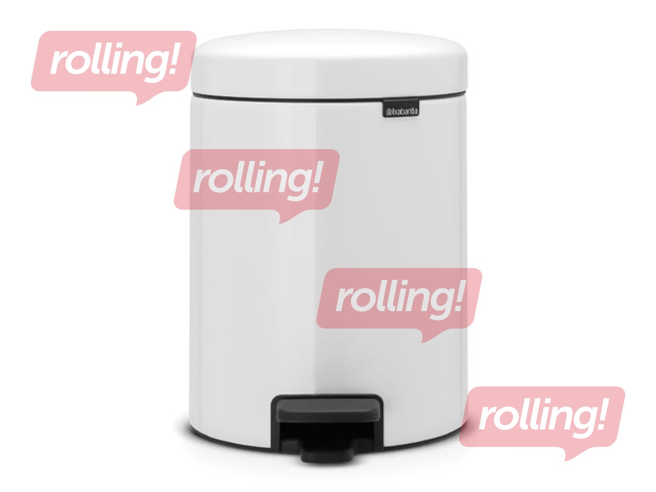 Atkritumu tvertne ar pedāli NewIcon, balta, 5l