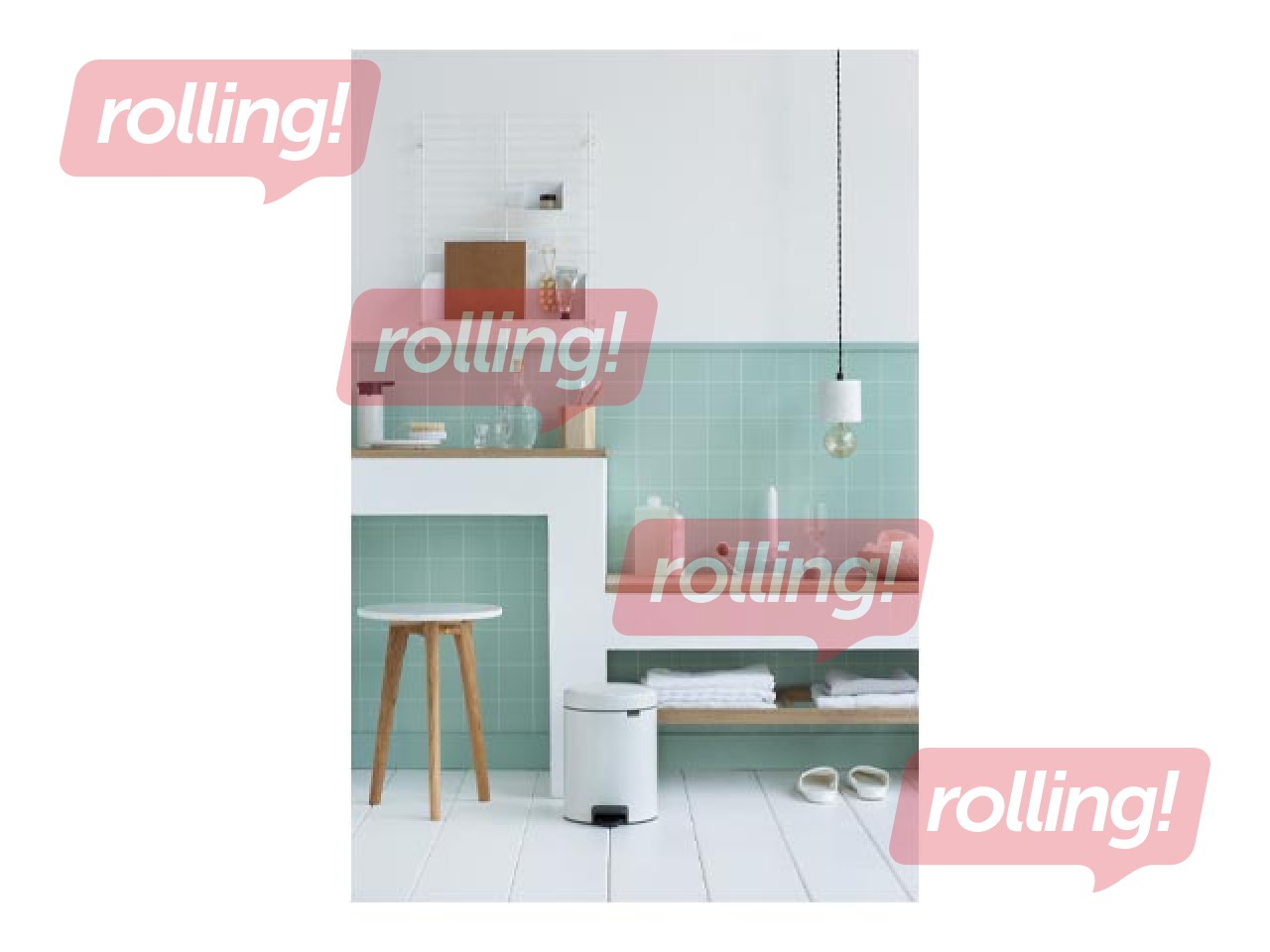 Atkritumu tvertne ar pedāli NewIcon, balta, 5l