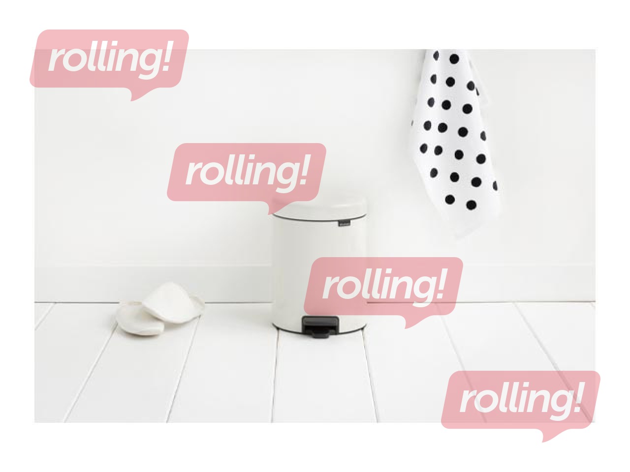 Мусорное ведро с педалью NewIcon, белое, 5л