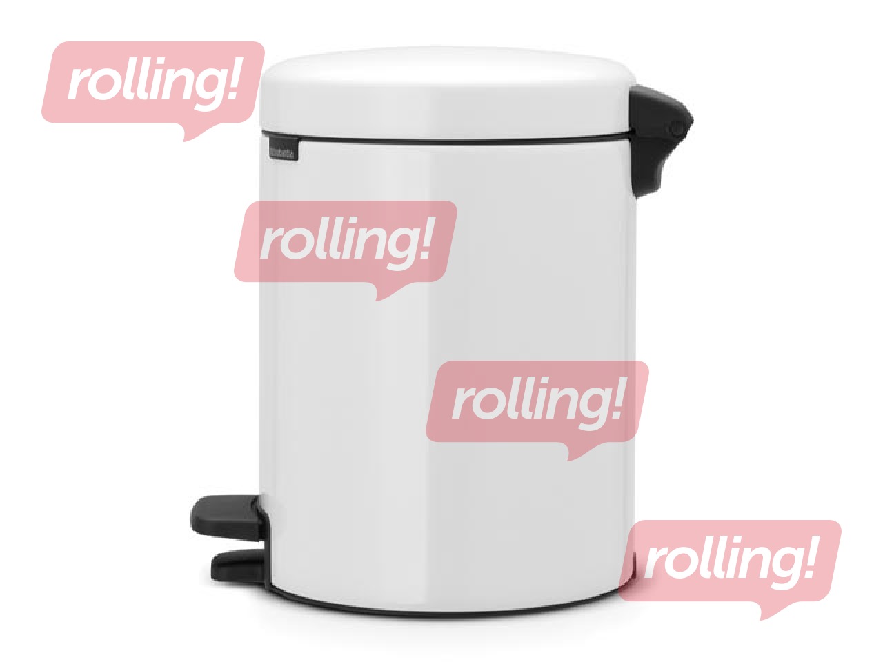 Pedaliga prügikast NewIcon, valge, 5l