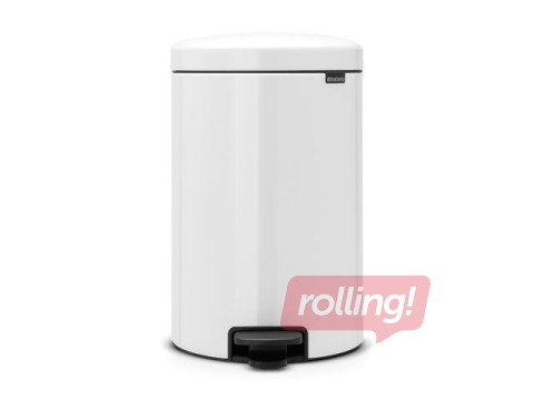 Pedaliga prügikast NewIcon, valge, 20l