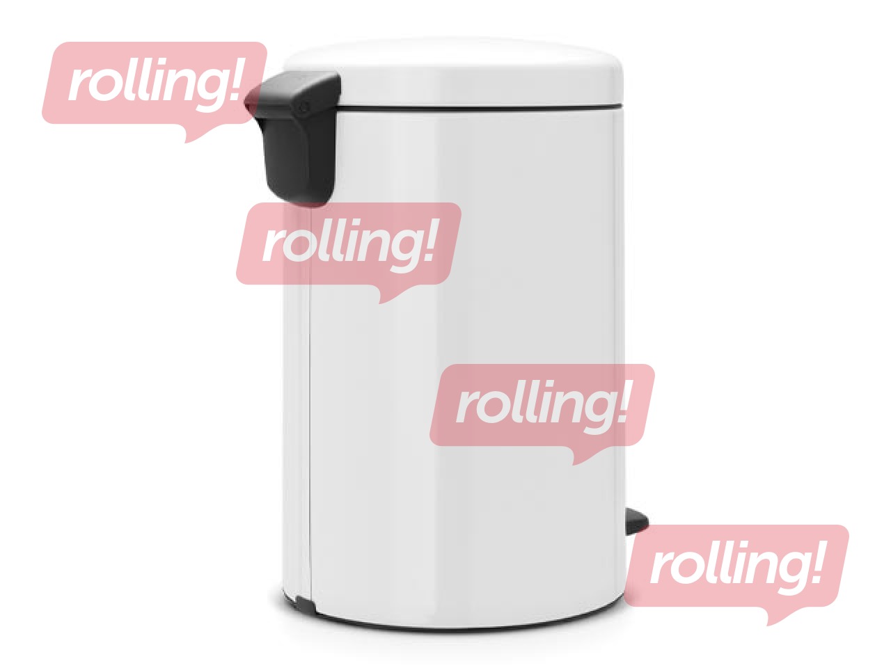 Pedaliga prügikast NewIcon, valge, 20l