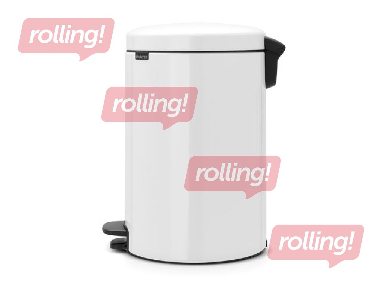 Pedaliga prügikast NewIcon, valge, 20l