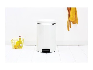Pedaliga prügikast NewIcon, valge, 20l