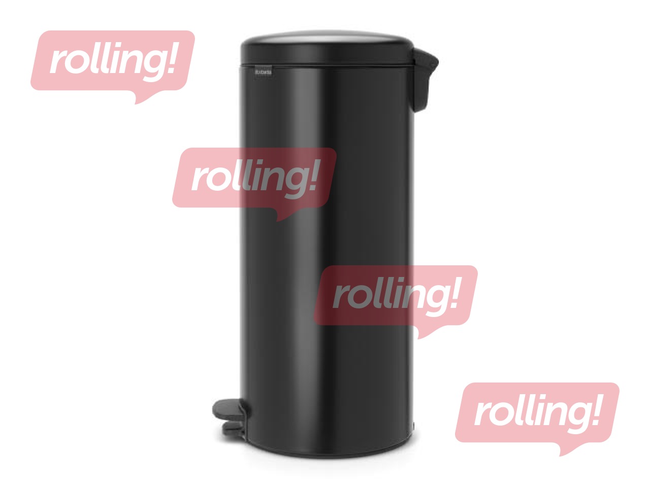 Atkritumu tvertne ar pedāli NewIcon, matēti melna, 30l