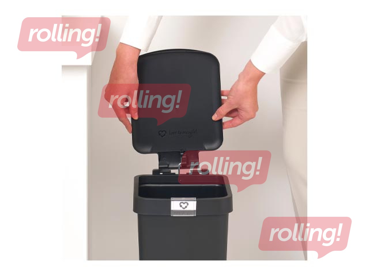 Pedaliga prügikast StepUp, tumehall, 10l